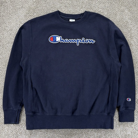 Vintage Champion Reverse Weave Sweatshirt Mens XL Blue Navy Crewneck Heavyweight - Picture 1 of 11